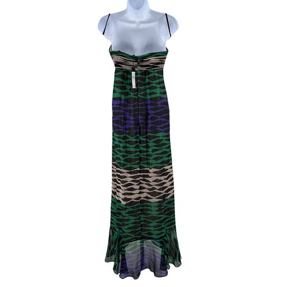 BCBGMaxAzria Green/Blue/White Printed Evergrenco Strapless Dress Womens Size 0 - Picture 14 of 16